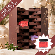 Presale, Julekalender fra Wally og Whiz med vingummi. Delevenlig kalender. Bestil i god tid og få en gratis bøtte lakrids med uden beregning. 