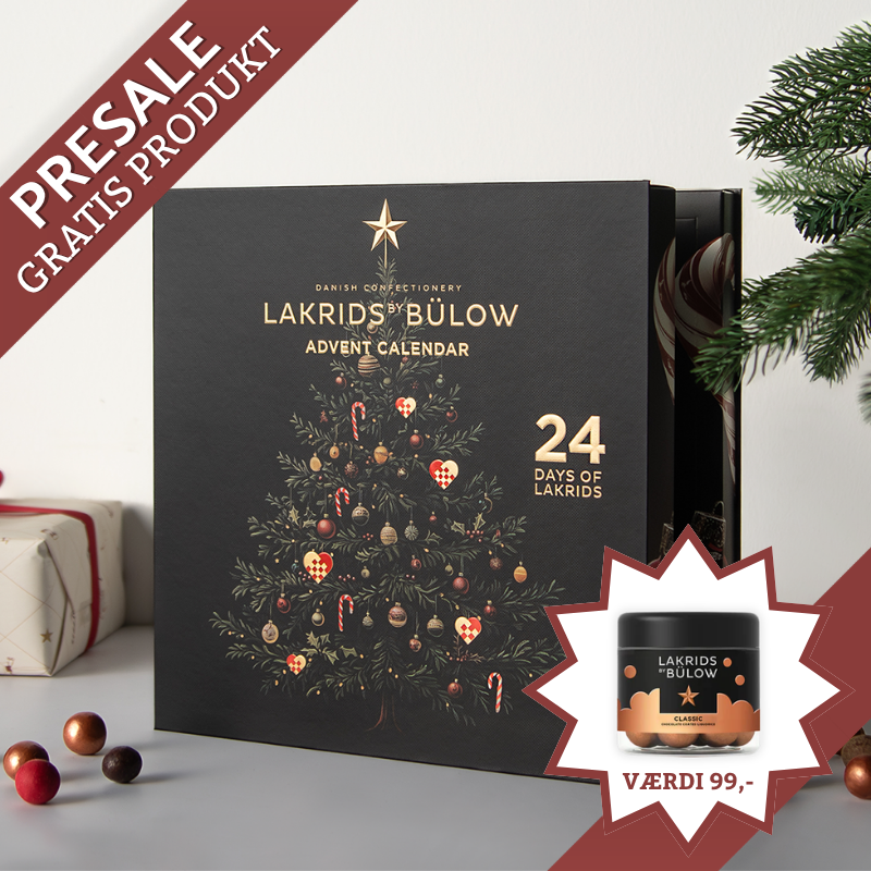 Julekalender Lakrids by Bülow 2026 inkl. gratis Classic lakrids (værdi 99,-)