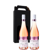 Gaveæske med to flasker Copper Lane Pinotage Rosé vin, ideel som værtsgave.