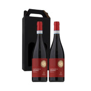 Gaveæske med to flasker Valpolicella Ripasso rødvin, ideel som firmagave eller vingave.