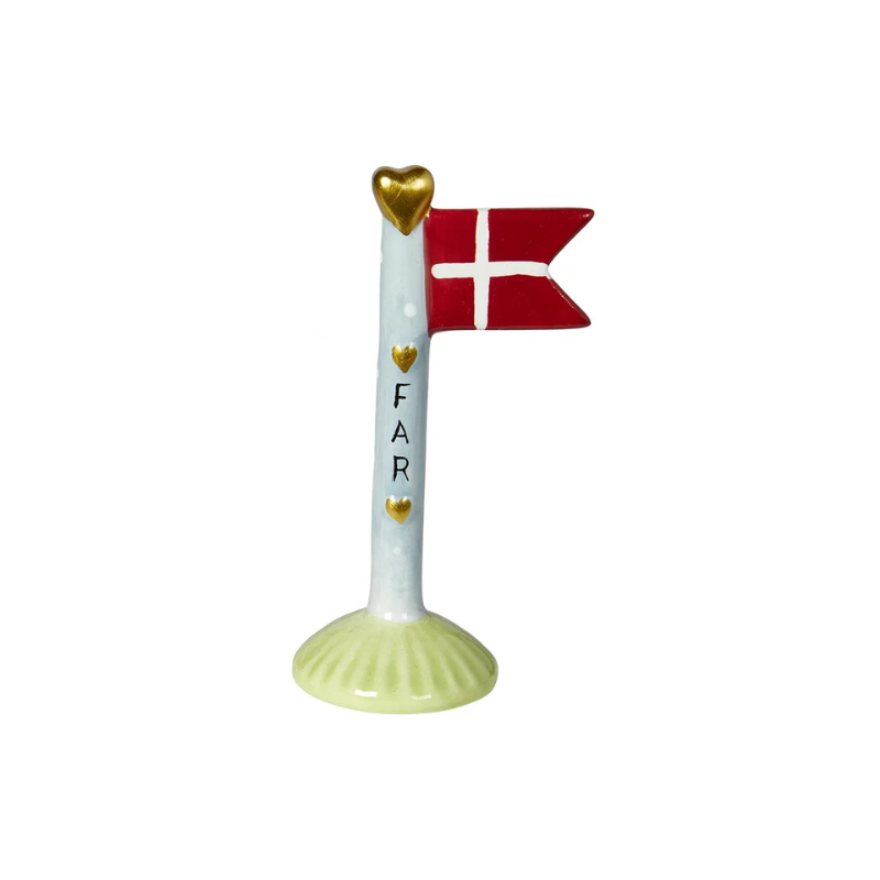 Keramik flag med teksten far