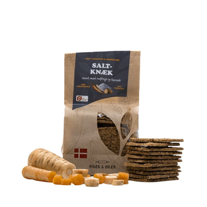 Knæk og Bræk Salt Knæk med rodfrugt og havsalt snacks fra Himmerland.