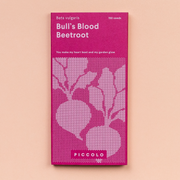 Frøpose med Bull's Blood rødbederfrø fra Piccolo Seeds – viktoriansk arvestykke med dybe burgunderfarvede blade og rødder