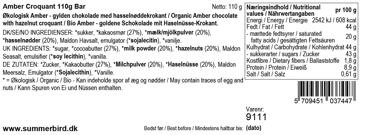 Chokoladeplade, Amber Croquant, Summerbird