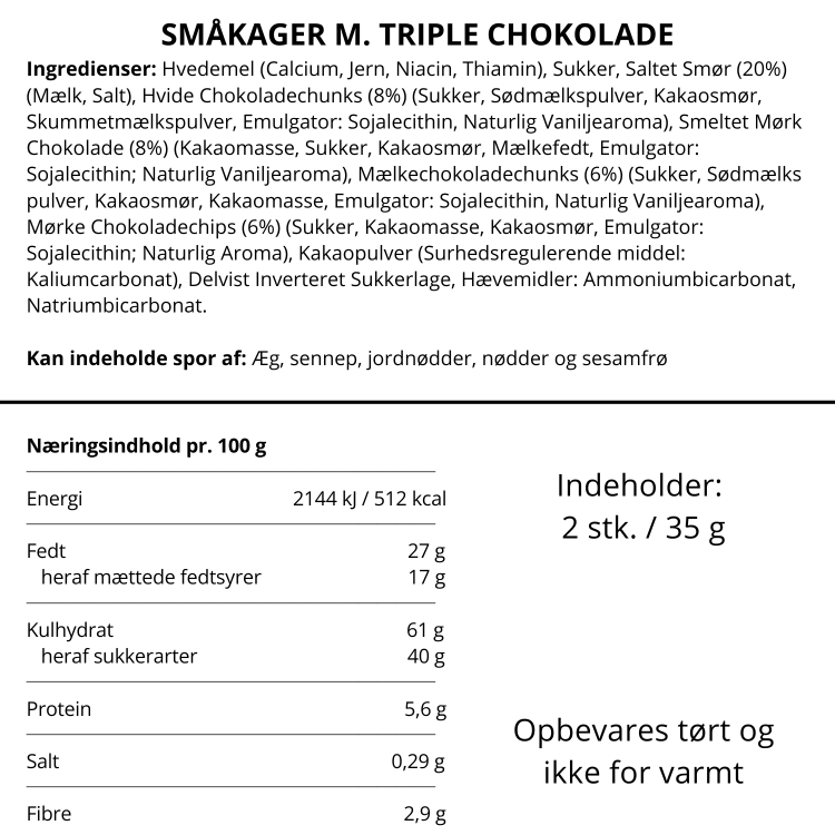 Småkager m. triple chokolade