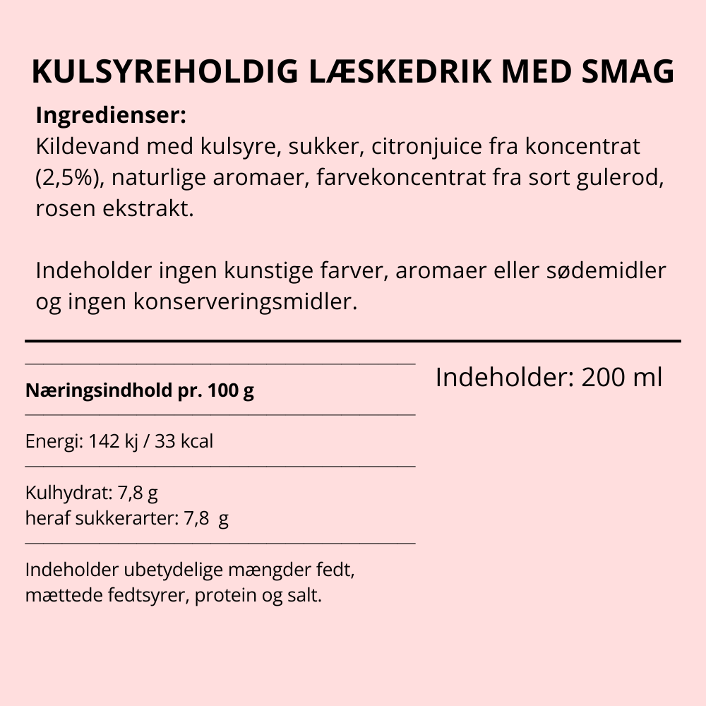 Franklin & Sons Rose Lemonade læskedrik med naturlige ingredienser og rosenekstrakt.