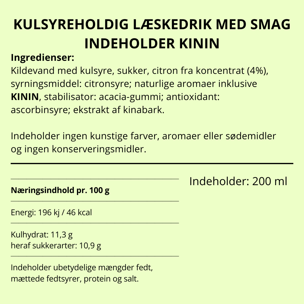 Franklin & Sons Sicilian Lemon Tonic med naturlige ingredienser og kinin.