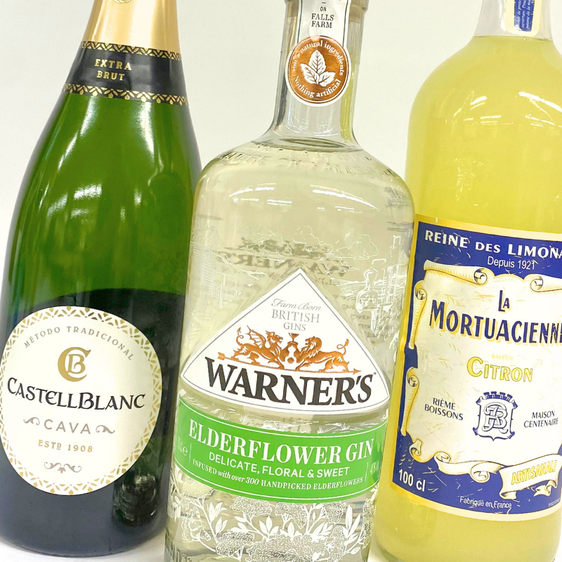 En frisk, sommerlig drinkpakke m. Hyldeblomst Spritz