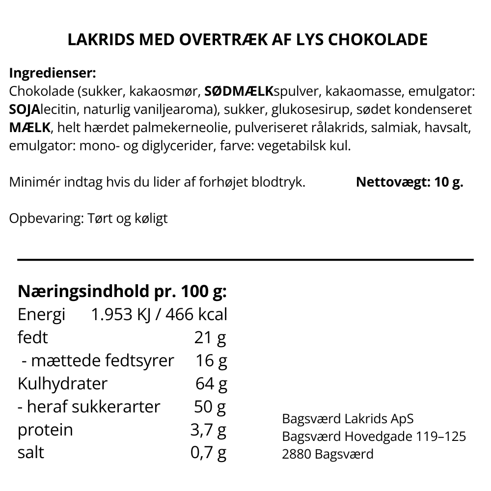 'en kærlig tanke' - lakrids med chokolade fra Bagsværd Lakrids