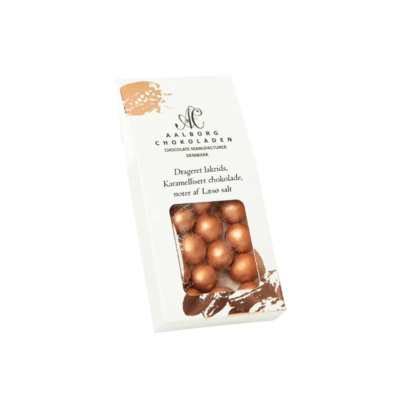 Trøffelkugler med lakrids og karamel 90 g fra Aalborg Chokoladen