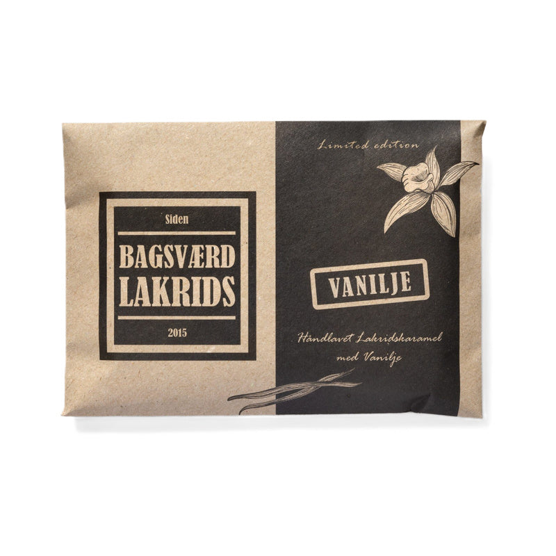 Bagsværd Lakrids Vanilje plade i original emballage