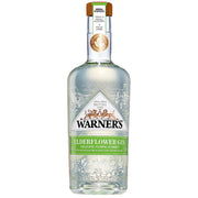 Warner's Elderflower Gin flaske med delikat og sød hyldeblomstsmag til cocktails.