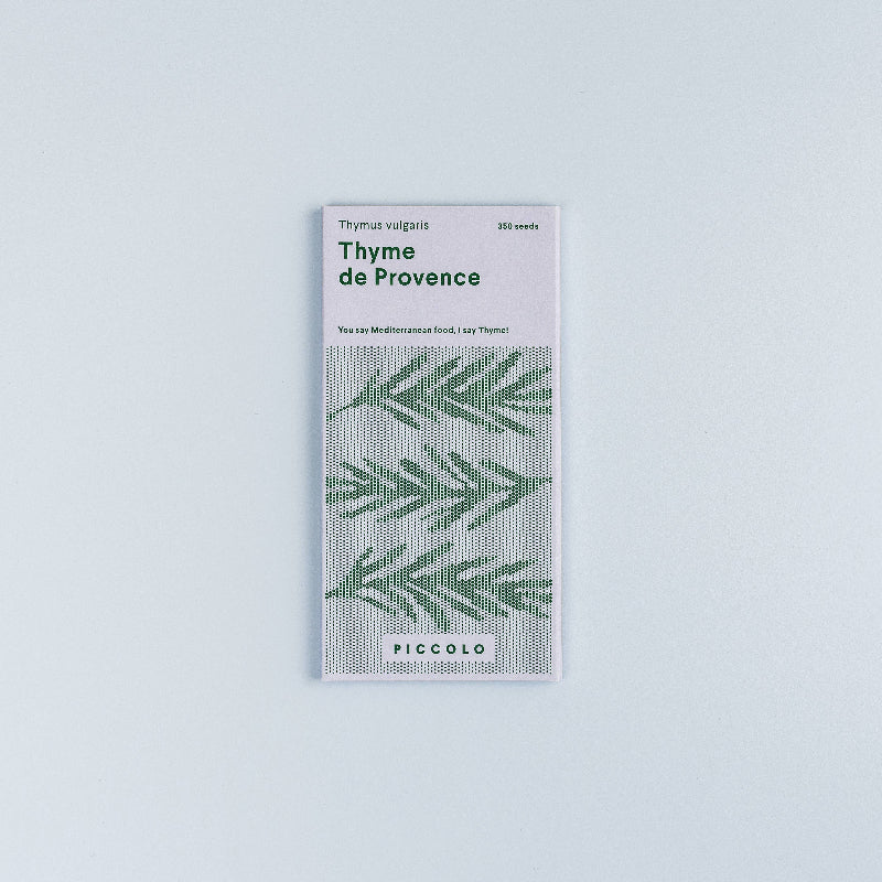 Frøpose med Timian de Provence frø fra Piccolo Seeds – intenst krydret sort til det franske køkken