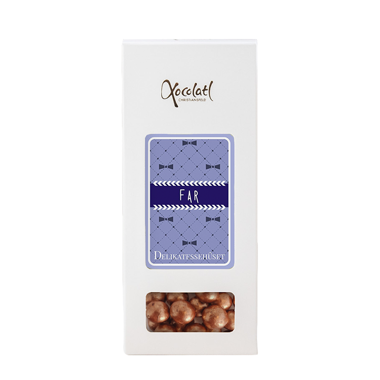 Æske med far indstik med lakrids i chokolade