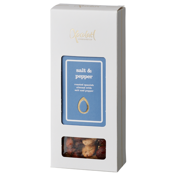 Salt&Pepper spanske mandler fra Xocolatl. Online hod delikitessehuset.com