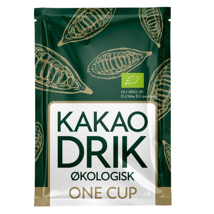 One cup Økologisk kakaodrik, pulver i brev. Køb online hos Delikatessehuset