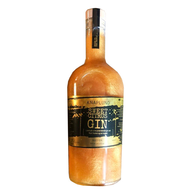 Sweet Citrus gin Knaplund. Guld glimmer gin'