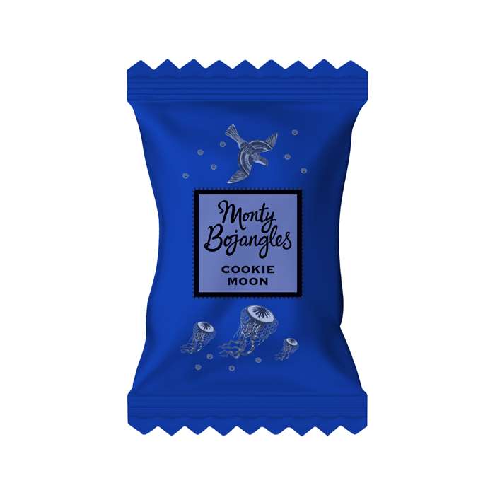 Chokoladetrøfler, enkeltindpakket. Monty Bojangles cookie moon. 